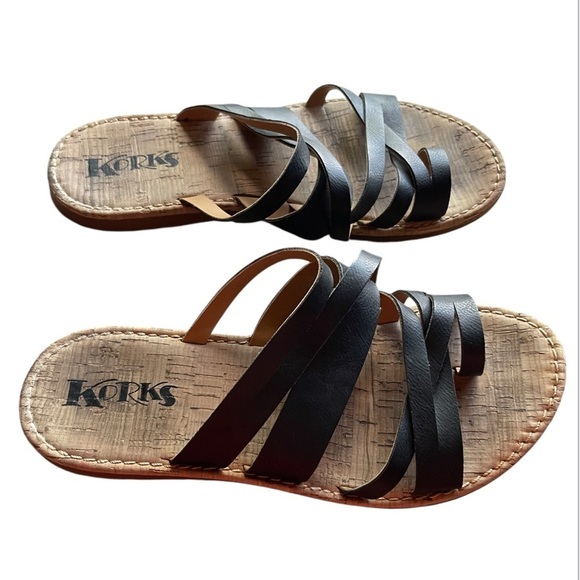 KORKS Clemmons Black Strappy Sandals - Picture 2 of 5